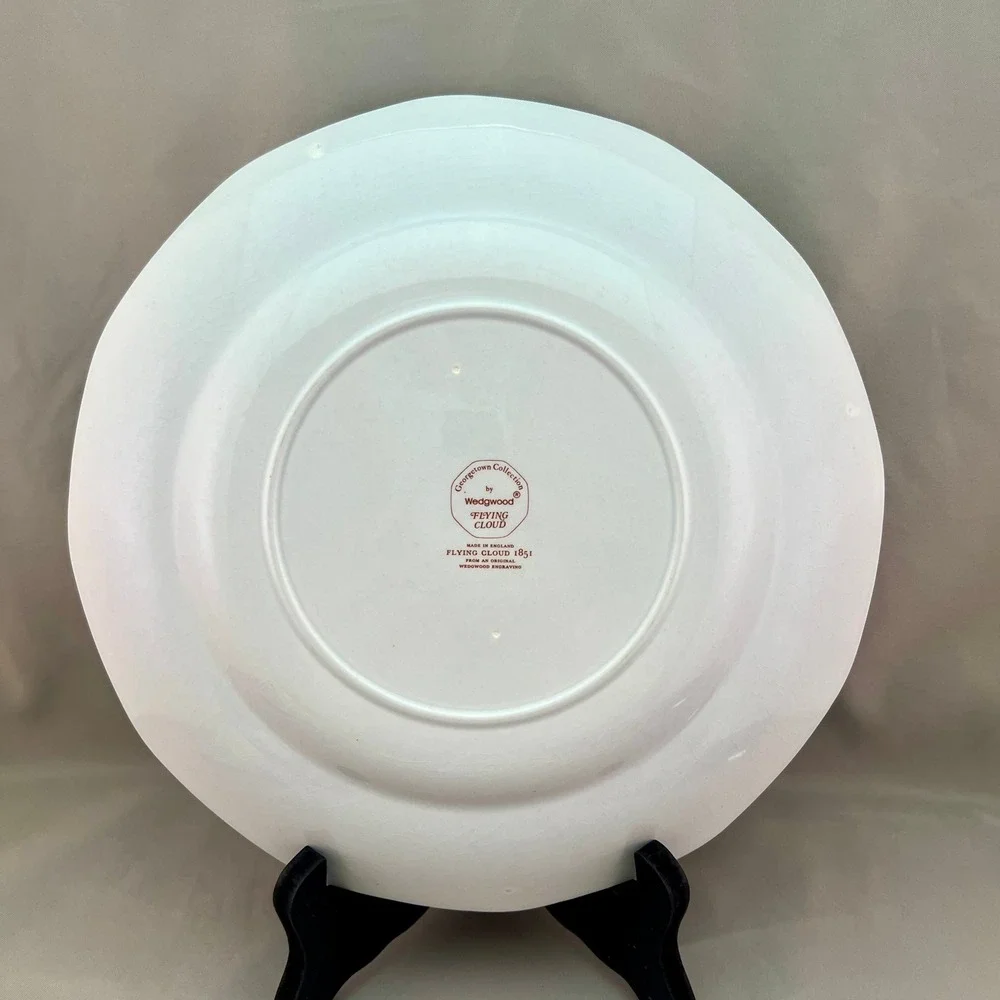 Wedgwood Flying Cloud Dinner Plate Georgetown Collection Rust Red Ship Good